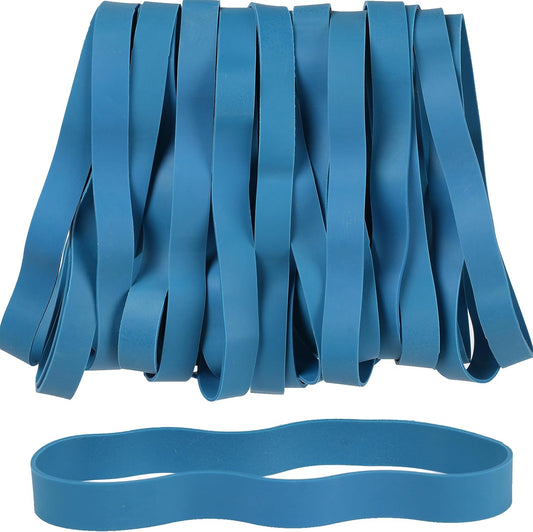Rubber Bands Size#107 Heavy Duty Big Wide rubber band 30PCS Elastic Bands for Office Supply Trash Can File Folders Litter Box Rubber Bands (Blue)