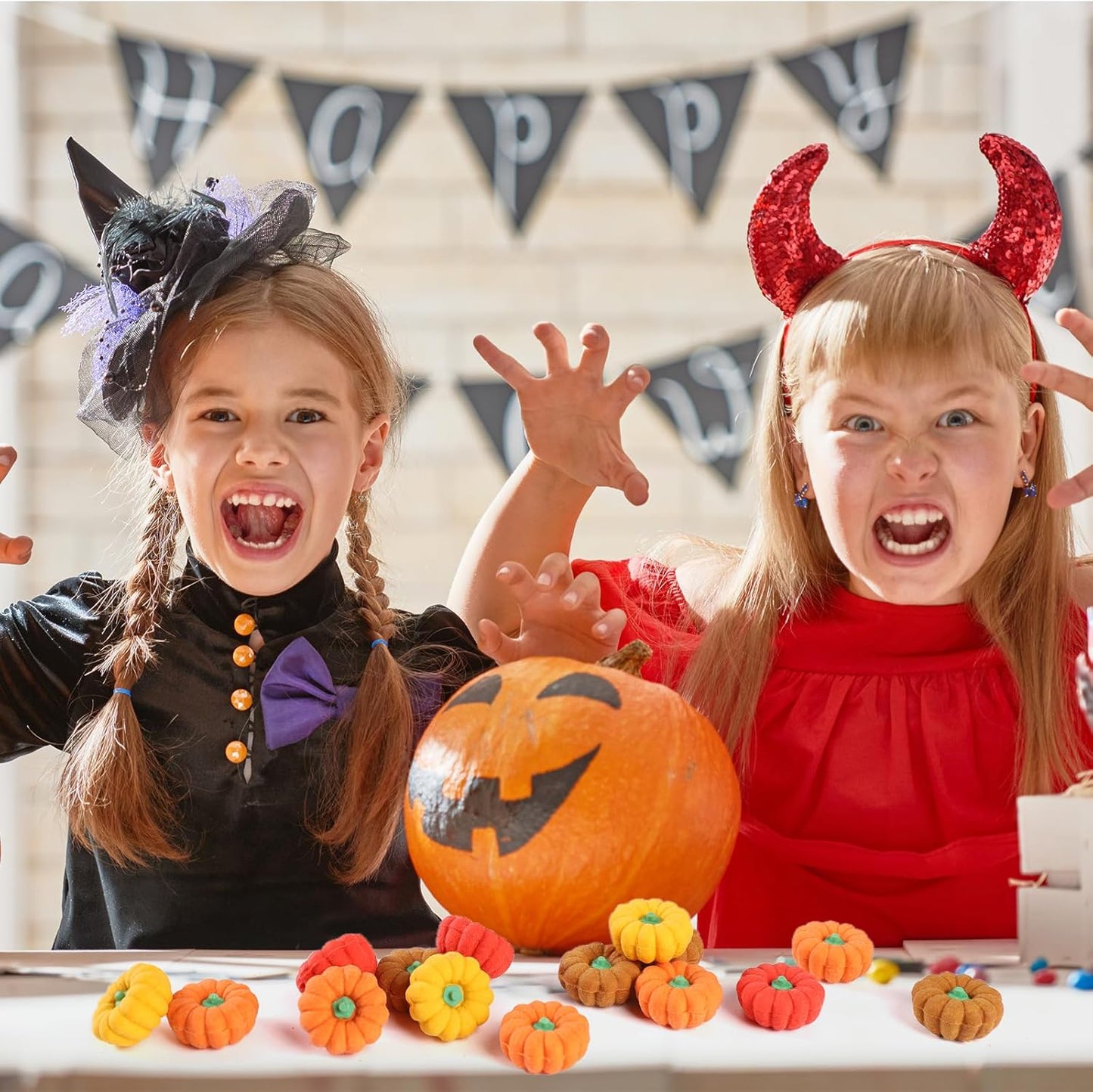 44Pcs 3D Pumpkin Erasers Bulk, Halloween Fall Mini Erasers for Student Classroom Prizes, Game Reward,Treasure Box,Trick or Treats, Goody Bag Filler,Party Favors (44PCS)