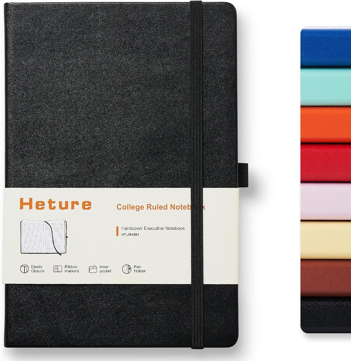 Hardcover Notebooks, A5 Lined Journals Notebook for Writing 160 Pages, 8.2 x 5.5 inch, Classic Ruled Notebooks for College/Work/Travel (Black, 1 Pack)