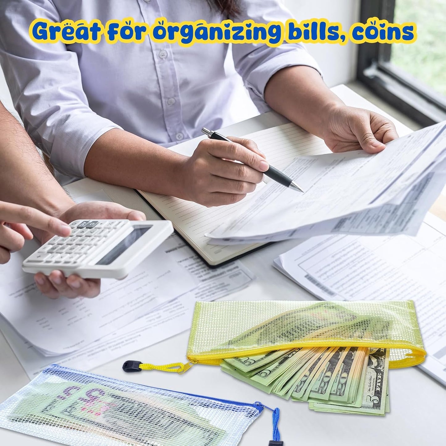 Zhehao 200 Pieces A6 Mesh Zipper Pouch Bulk Mesh Bags with Zipper Waterproof Small Pencil Pouches for School Office Supplies Organization 9.4 x 4.5 Inches(Mixed Colors)