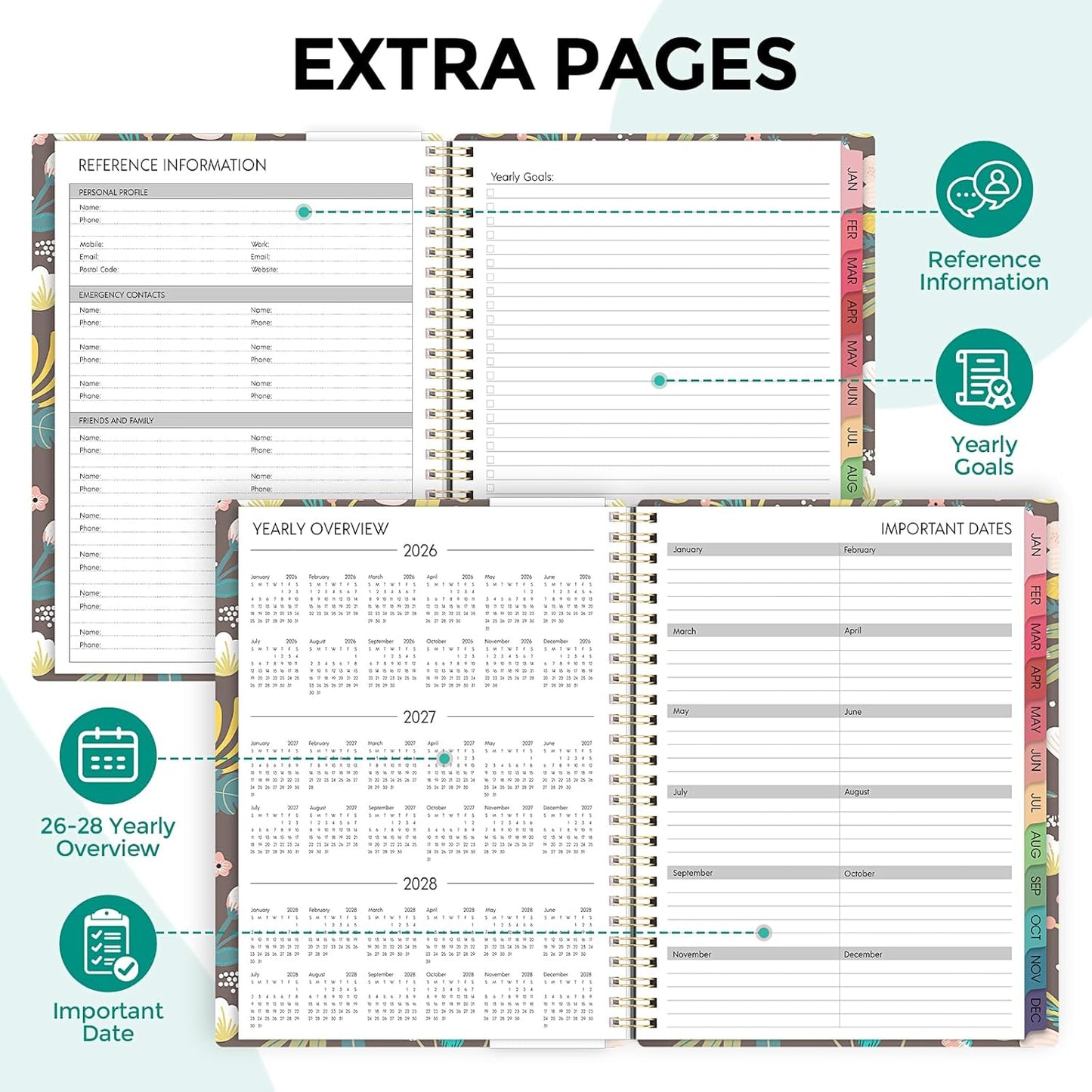 Planner 2026, 8.5" x 11" Monthly & Weekly Planner with Tabs, JAN - DEC 2026, Goal Setting & Time Management Organizer for Professionals & Students