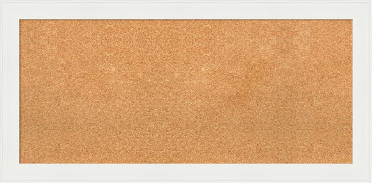 Amanti Art Natural Cork Board for Wall, 19x39 Vision Board with White Frame, Medium Corkboard Office Decor for Home Organization, Casual Corkboard Pinboard to Display Items for Home Organization in