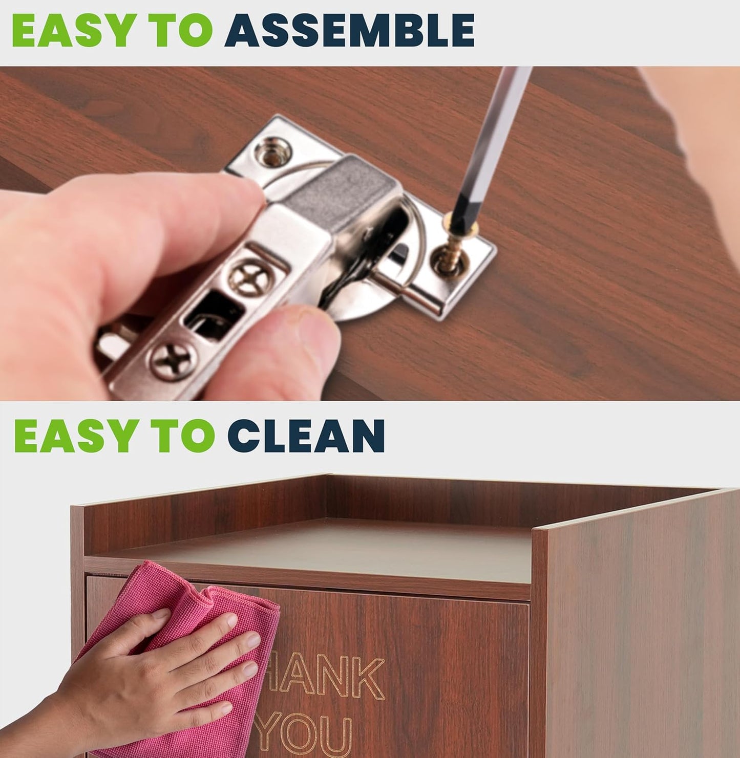 Alpine Restaurant Trash Can Cabinet - Commercial Trash Can 40 Gallon, Garbage Receptacle Indoor with Tray Holder for Restaurants, Cafeterias (Mahogany)