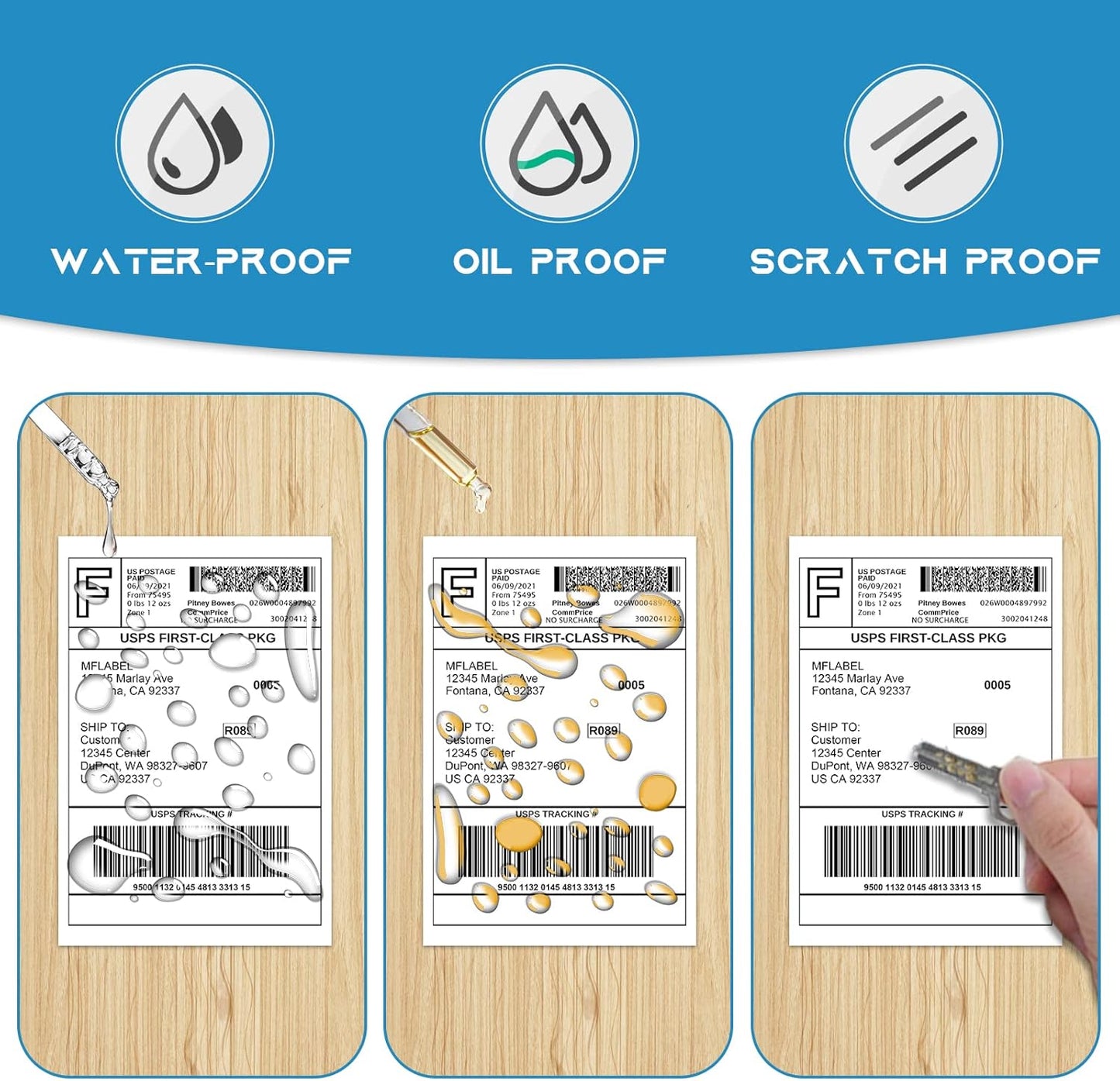 MFLABEL 12 Rolls 4x6 Direct Thermal Blank Shipping Labels for Thermal Printer Shipping Labels with Perforated