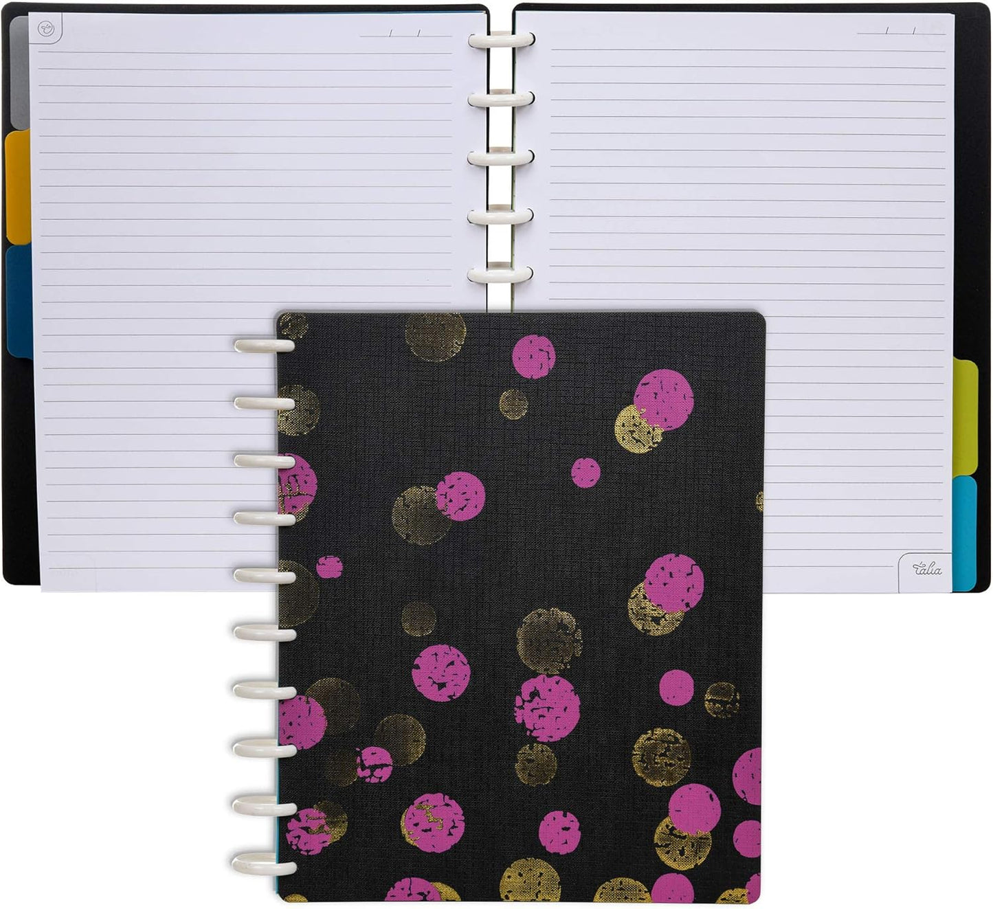 Talia Discbound Notebooks, Planner, Customizable, (xBounce Maroon, Midsize (7.5in x 9.75in))