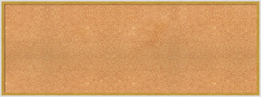 Amanti Art Natural Cork Board for Wall, 19x51 Vision Board with White Frame, Oversize Corkboard Office Decor for Home Organization, Modern Corkboard Pinboard to Display Items for Home Organization in
