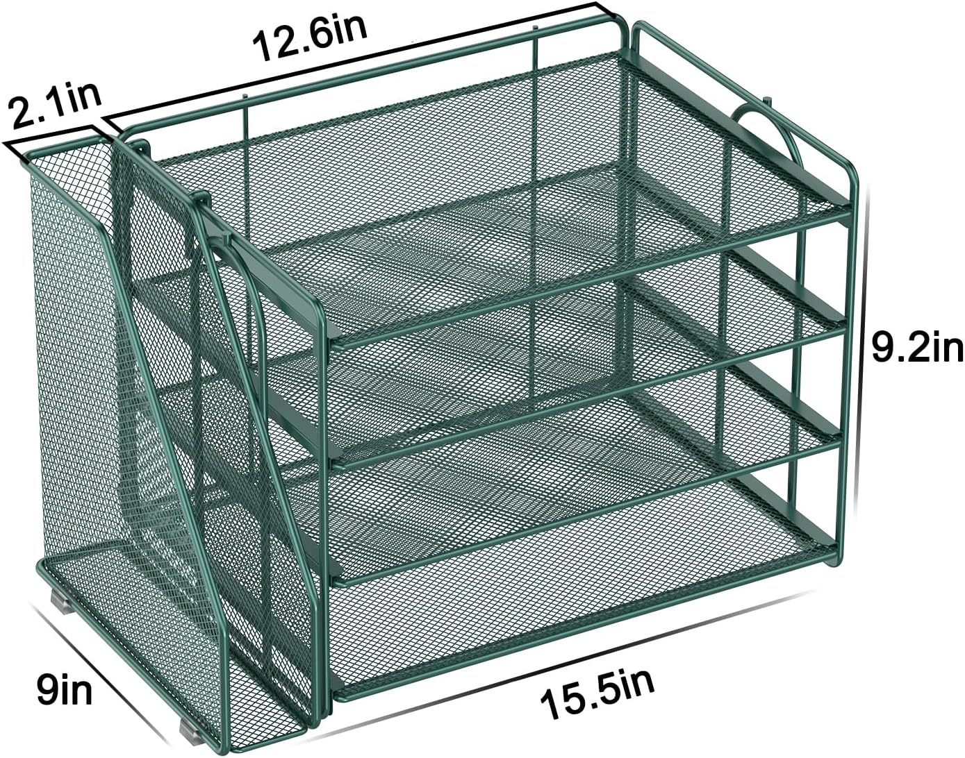 Spacrea Paper Organizer, Desk Organizers and Accessories for Desk with File organizer, Desk Accessories & Workspace Organizers for Office Supplies (Dark Green)
