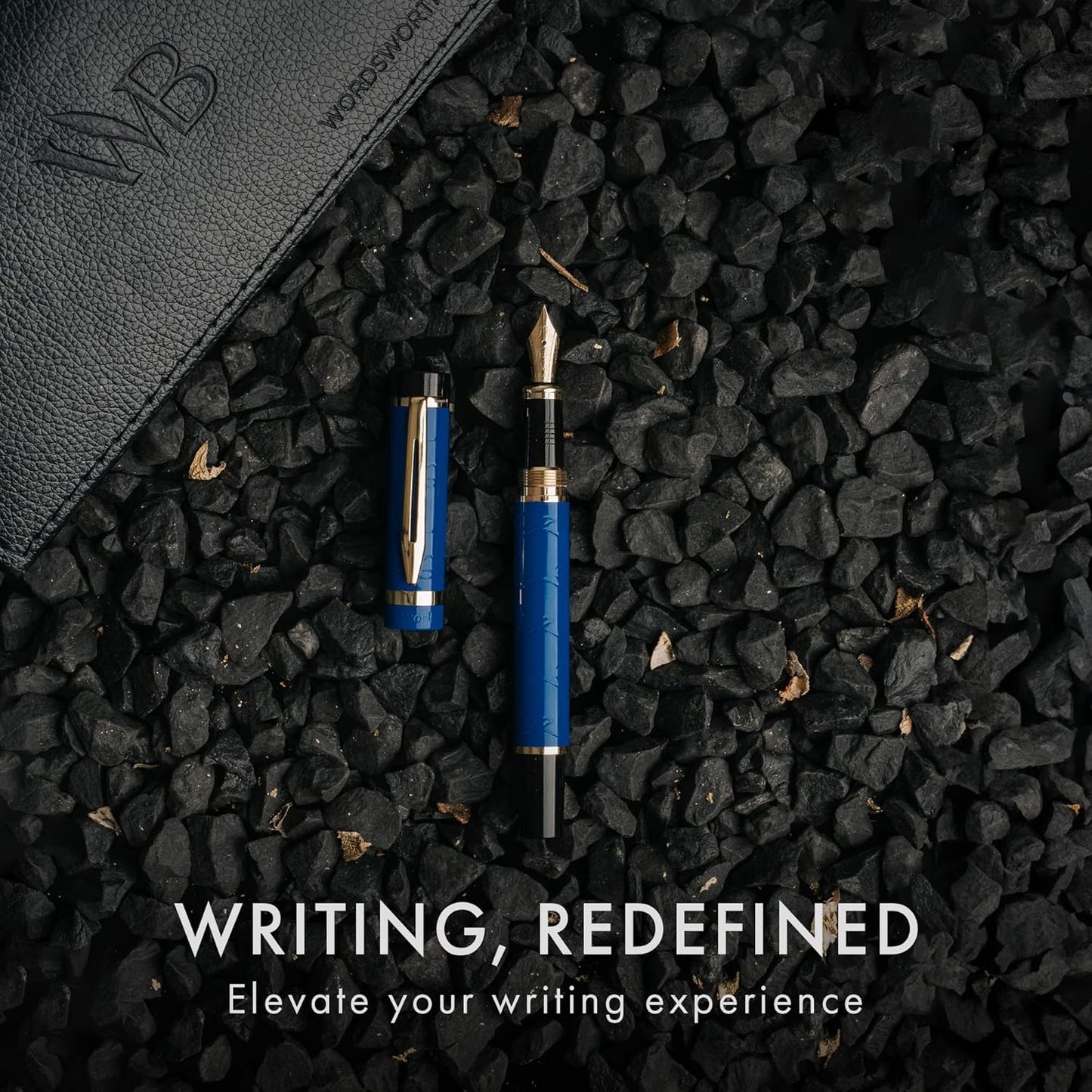 Wordsworth & Black Primori Fountain Pen Set [Blue Gold]; Extra Fine Nib, Gift Case, 24 Ink Cartridges, Refill Converter, Manual; Journaling, Calligraphy, Smooth Writing Pens; Left and Right Handed