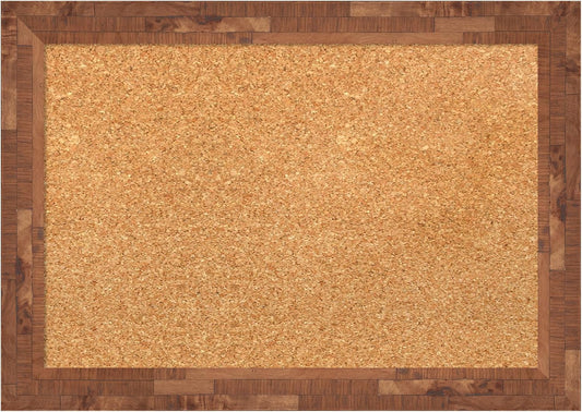 Amanti Art Natural Cork Board for Wall, 15x21 Vision Board with Brown Wood Frame, Small Corkboard Office Decor for Home Organization, Country Rustic Corkboard Pinboard to Display Items for Home