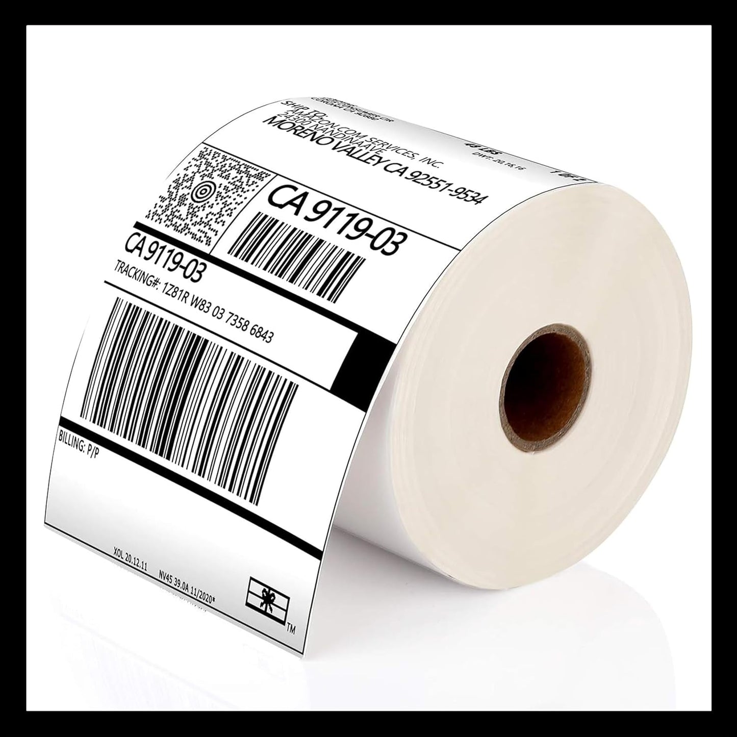 Roll 4 x 6 inch - 500 Thermal Labels Direct White Strong Adhesive Perforated Postage Shipping Printer Compatible with Zebra SNBC Epson Rollo (500 Labels, 1 Roll)