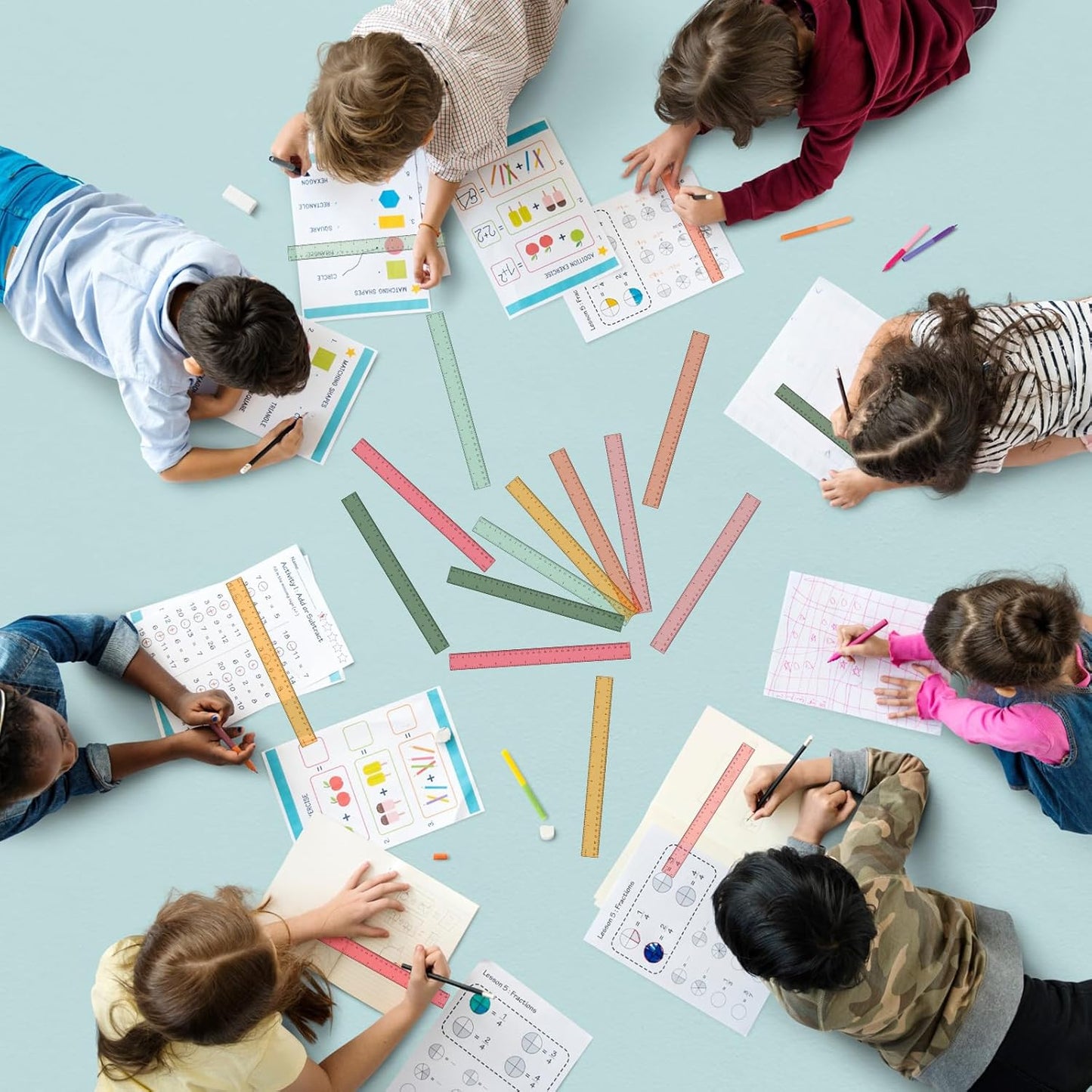 Panelee 108 Pcs 12 Inch Plastic Ruler Color Transparent Colorful Metric Clear Ruler with Inches and Centimeters for Kids School Home Classroom Office Back to School Gifts Supplies