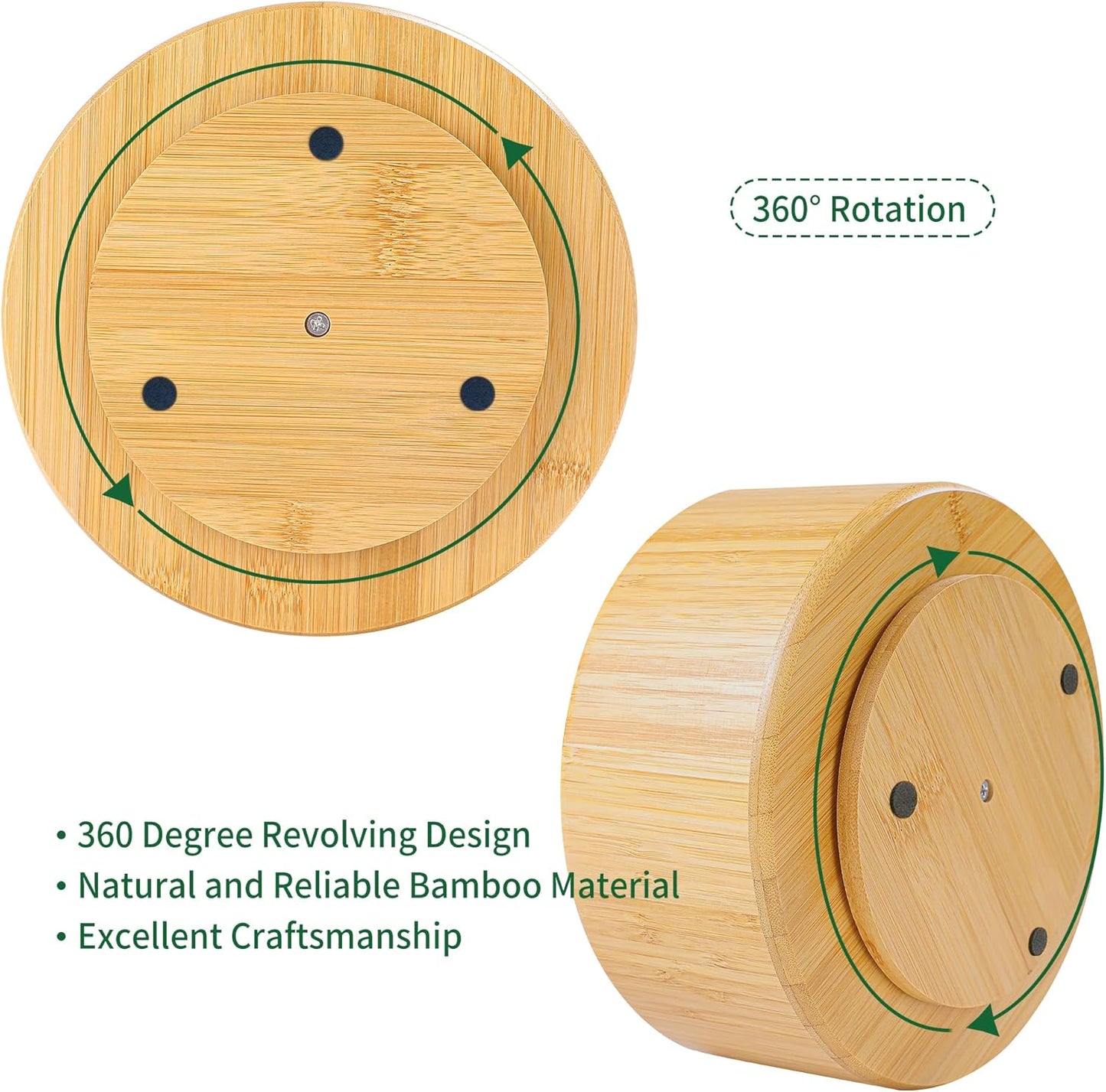 Utoplike Bamboo Rotating Art Supply Desk Organizer, Pencil Holder Organizer, Desktop Storage Caddy for Pen, Colored Pencil, Crayon, Paint Brushes, Art Studio&Office