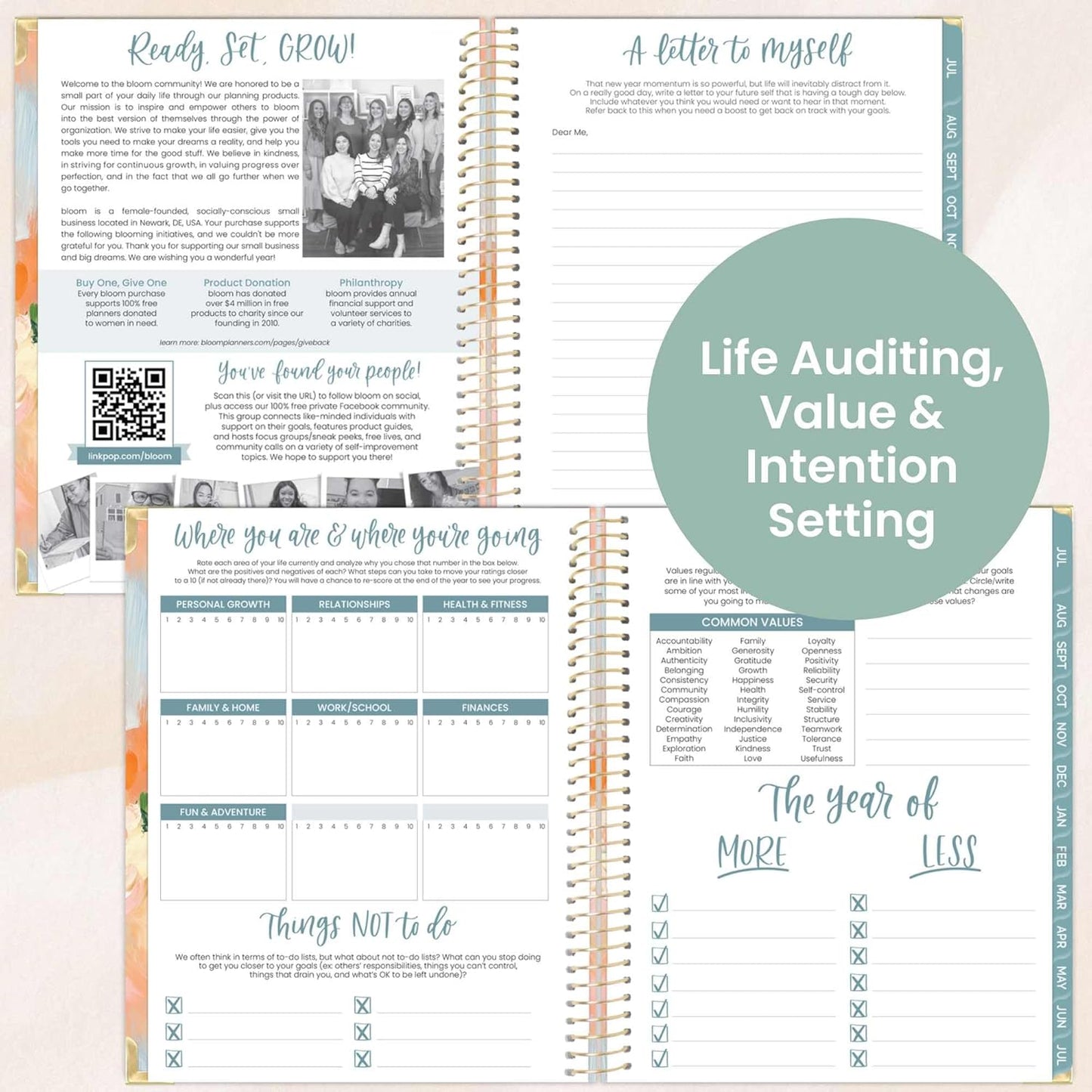 bloom daily planners HARDCOVER 2025-2026 (8.5" x 11") Academic Year Day Planner (July 2025 - July 2026) - Task Goal Organizer - Monthly & Weekly Inspirational Agenda Book - Painted Peonies