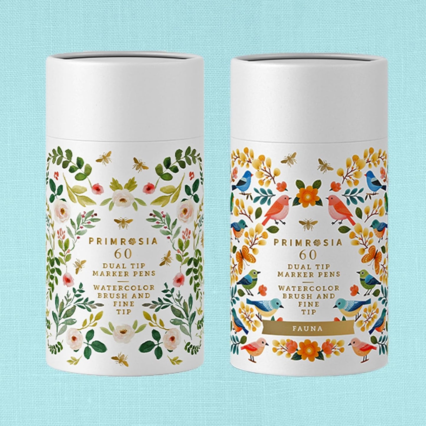 Primrosia Flora and Fauna 60 Dual Tip Markers for Bullet Journal Pens Coloring and Drawing