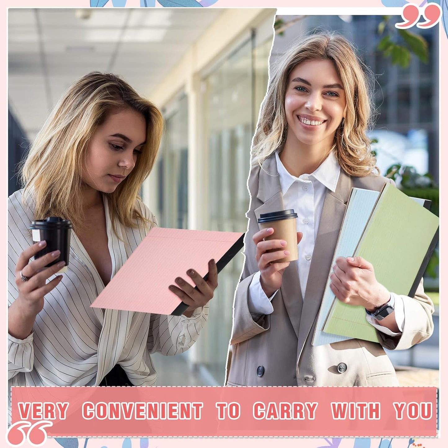 Lincia 6 Pcs 11" x 9.5" Legal Pads College Ruled Notepad Landscape Notebook Horizontal Lined Notebook 80 Gsm Assorted Colors Paper Pastel Writing Pads for School Office, 40 Sheet (Pastel Colors)