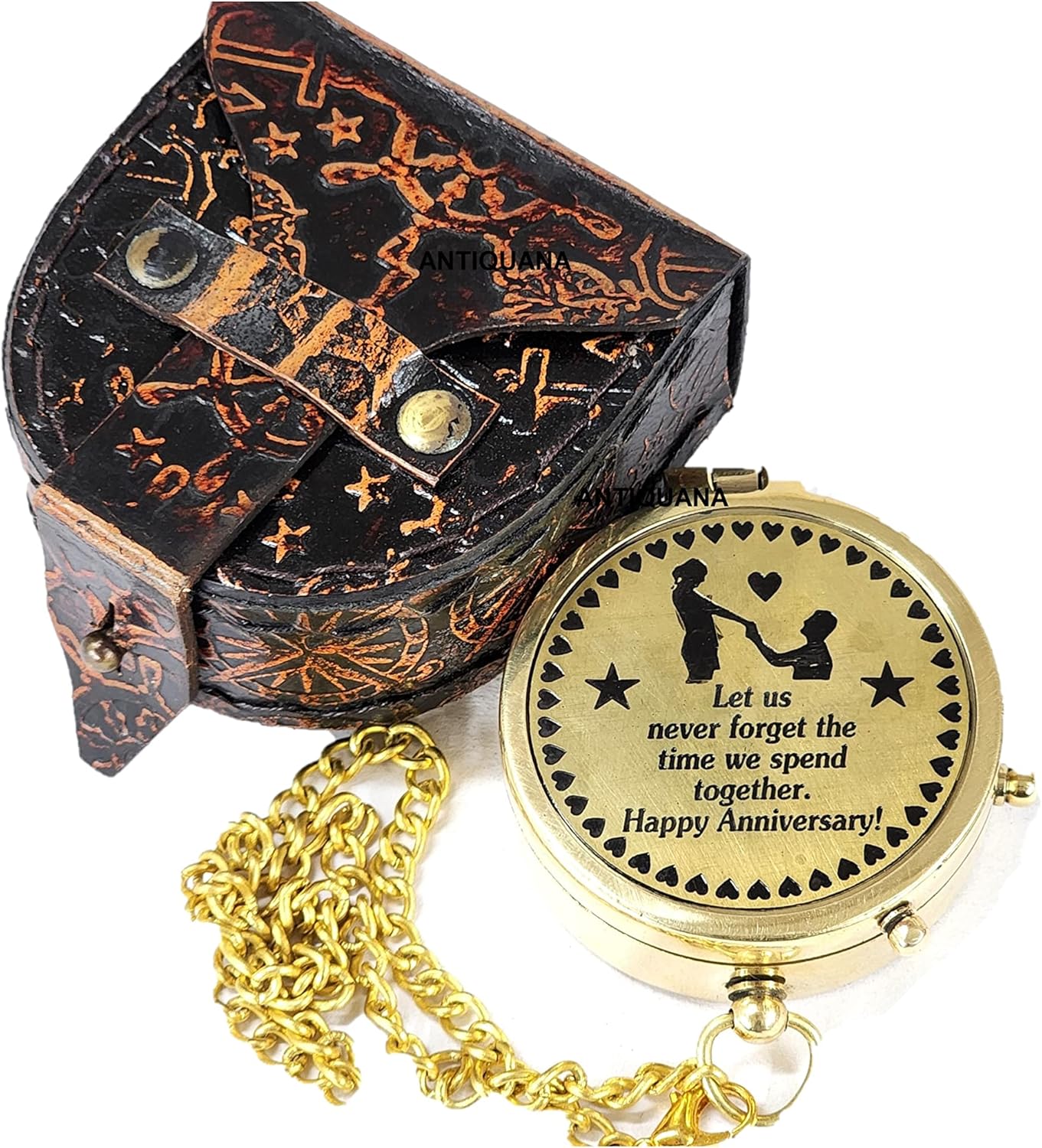 Brass Directional Engraved Compass, Baptism Gifts for Boys Girls, First Communion, Christian Gifts for Men, First Confirmation Gifts for Boys, Inspirational