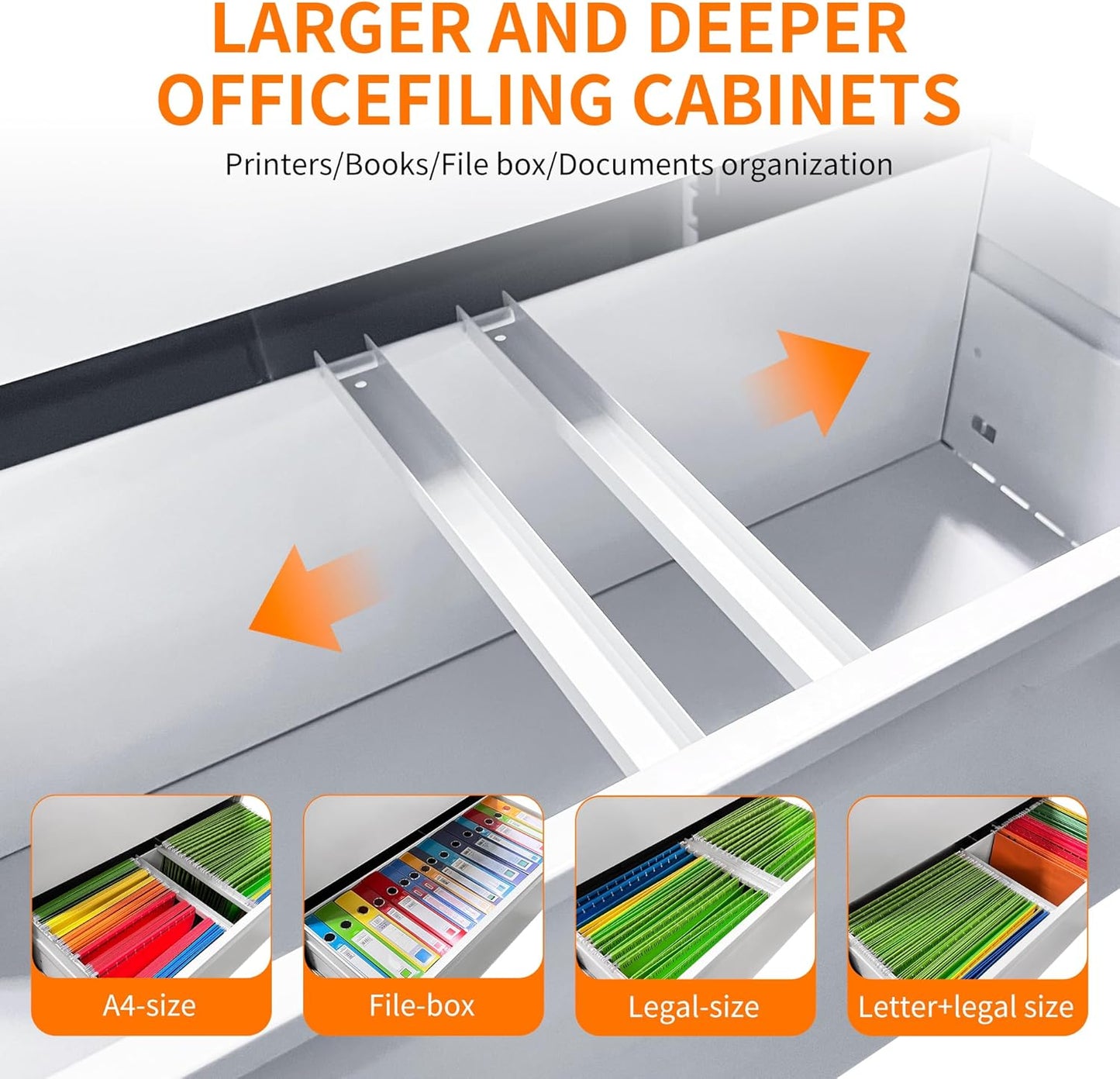 Locking Filing Cabinet with 3 Drawer Heavy Duty Large Metal Cabinet Home Office Lateral File Cabinets Wide Steel Cabinets for Legal/Letter Size File,Assembly Required