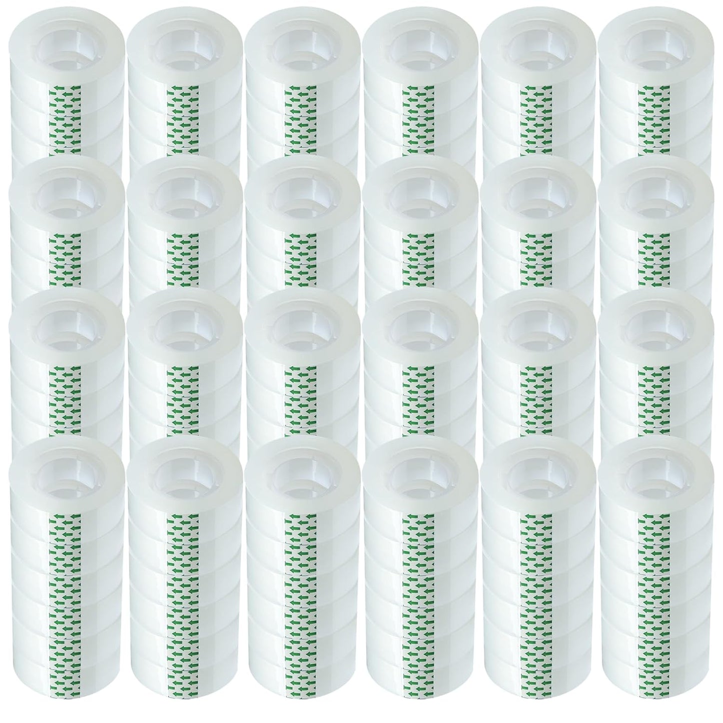 144 Rolls Transparent Tape Refills - 3/4-Inch x 1000 inch, 1 inch Core, Clear Gift Wrapping Tape Refill Roll for Office, Home, School