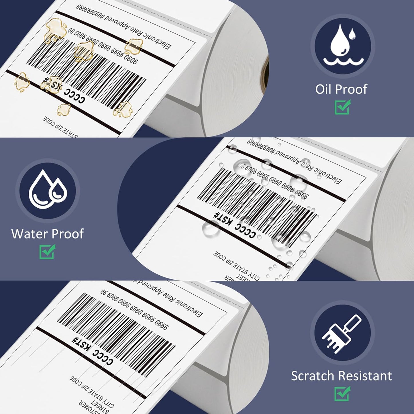 L LIKED 4" x 6" Direct Blank Thermal Shipping Labels with 450 per Roll - Compatible with Zebra 2844 ZP-450 ZP-500 ZP-505 (1 Rolls - 450 Labels)
