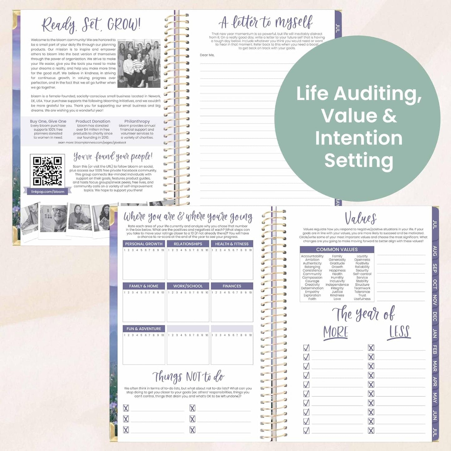 bloom daily planners HARDCOVER 2025-2026 Academic Year Day Planner (July 2025 - July 2026) - A5 Task Goal Organizer - Monthly & Weekly Inspirational Agenda Book - 5.5" x 8.25" - Mystical Mountains