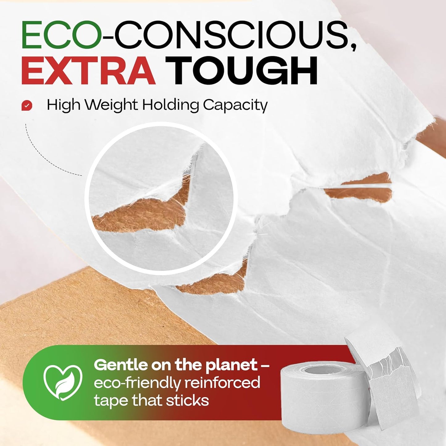 IDL Packaging 3" x 375 feet Reinforced Water-Activated Kraft Gummed Tape 70lb Thickness (Pack of 2) - Secure Paper Packing Tape for Secure Carton Sealing - Heavy-Duty for All Conditions, White