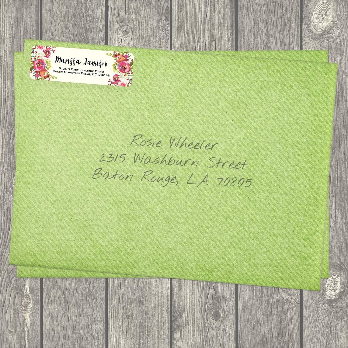 Vibrant Floral and Ivory Rolled Address Labels/Roll of 500 Personalized Address Labels/Designer Return Address Stickers in Elegant Plastic Dispenser