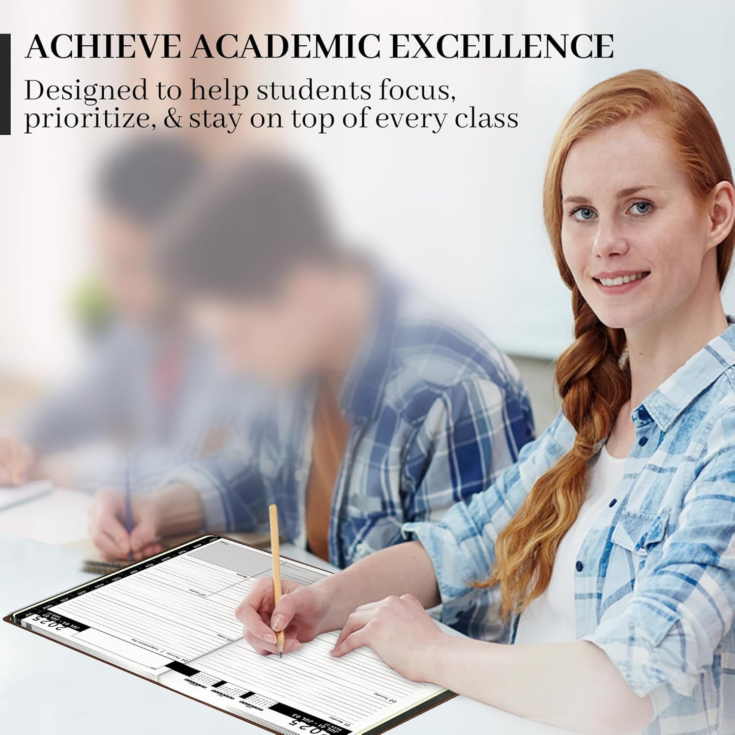 Ensight 2025-2026 HARDCOVER Leather Planner Weekly & Monthly - 8.5x11 Inches - Academic Planner Business Personal or Student - Pen Holder, Thick Paper, July 2025 - June 2026 (Green)