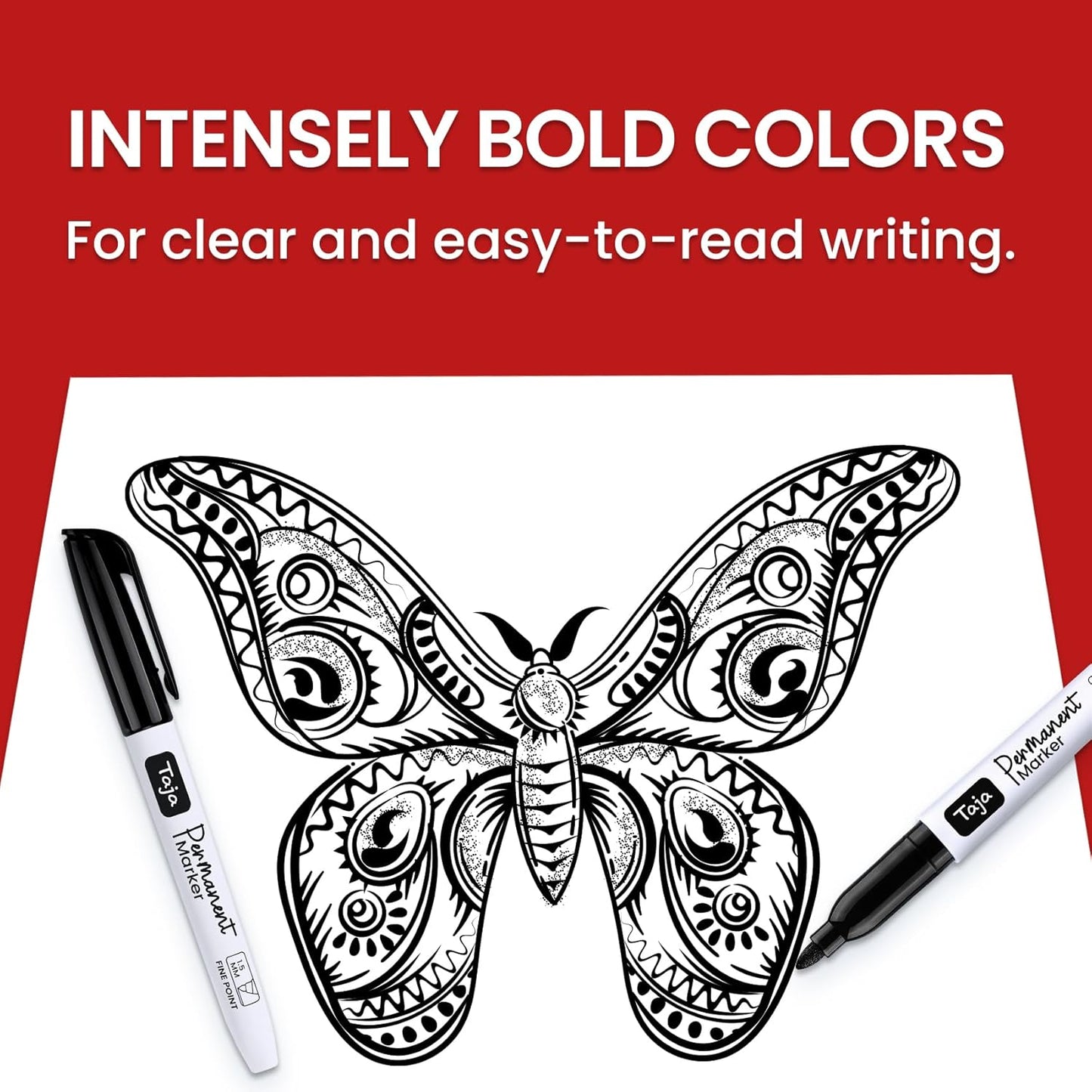 Permanent Markers Fine Tip, 96 Pack Black Quick-Drying and Fade-Resistant Permanent Markers Bulk Set for Writing and Drawing on Wood, Plastic, Metal, Glass, Stone, Ideal for Office School Supplies