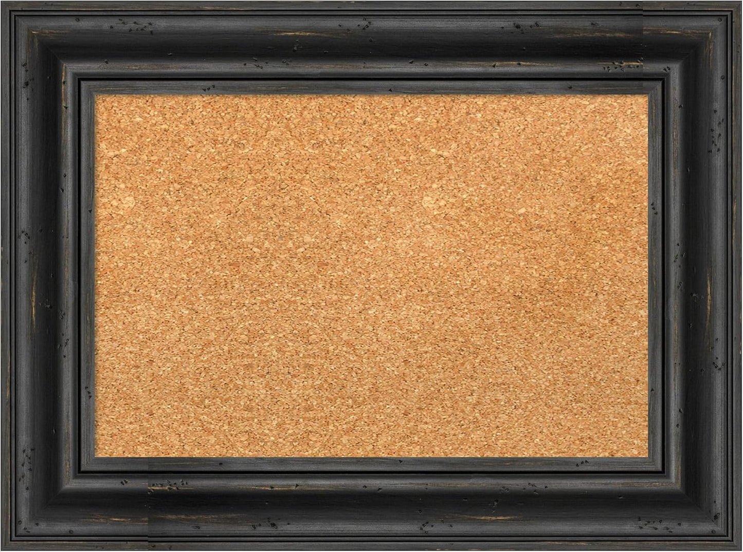 Amanti Art Natural Cork Board for Wall, 17x23 Vision Board with Black Wood Frame, Small Corkboard Office Decor for Home Organization, Country Rustic Corkboard Pinboard to Display Items for Home