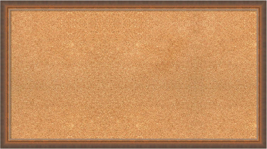 Amanti Art Natural Cork Board for Wall, 20x36 Vision Board with Bronze Frame, Large Corkboard Office Decor for Home Organization, Modern Corkboard Pinboard to Display Items for Home Organization in