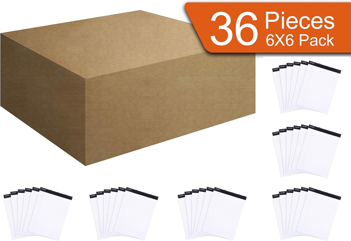 Mintra Office Legal Pads, ((xBasic, 8.5in x 11in, Narrow (White), 36pk (6-6pks))