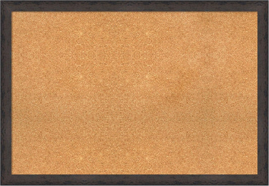 Amanti Art Natural Cork Board for Wall, 27x39 Vision Board with Black Wood Frame, Large Corkboard Office Decor for Home Organization, Modern Contemporary Corkboard Pinboard to display items for home