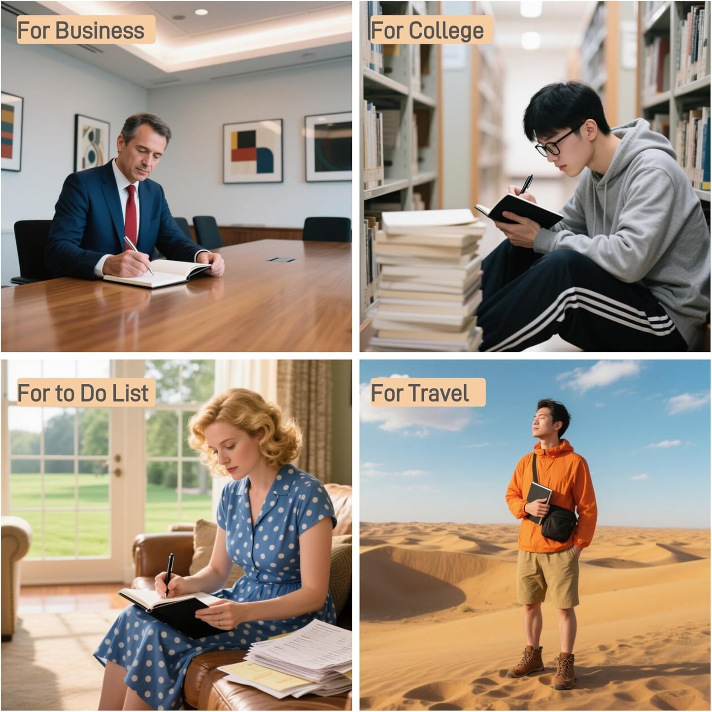 KaiRuiYing Lined Journal Notebook, 320 Pages, 5.5'' × 8.6'' A5 Size, College Ruled, 100 GSM Thick Paper, Leather Hardcover Bullet Journal for Men & Women Available for Writing, Work, Office, Diary and Back to Shool