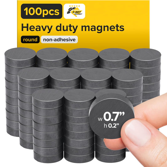 Heavy Duty Magnets for Crafts - Ultra Strong Round Magnets for DIY, Home Space Organization & Decoration - Perfect Size for Whiteboard & Fridge (100 pcs, 0.7x0.2)