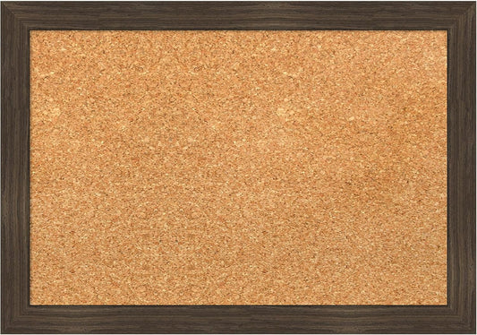 Amanti Art Natural Cork Board for Wall, 14x20 Vision Board with Brown Wood Frame, Small Corkboard Office Decor for Home Organization, Casual Corkboard Pinboard to Display Items for Home Organization
