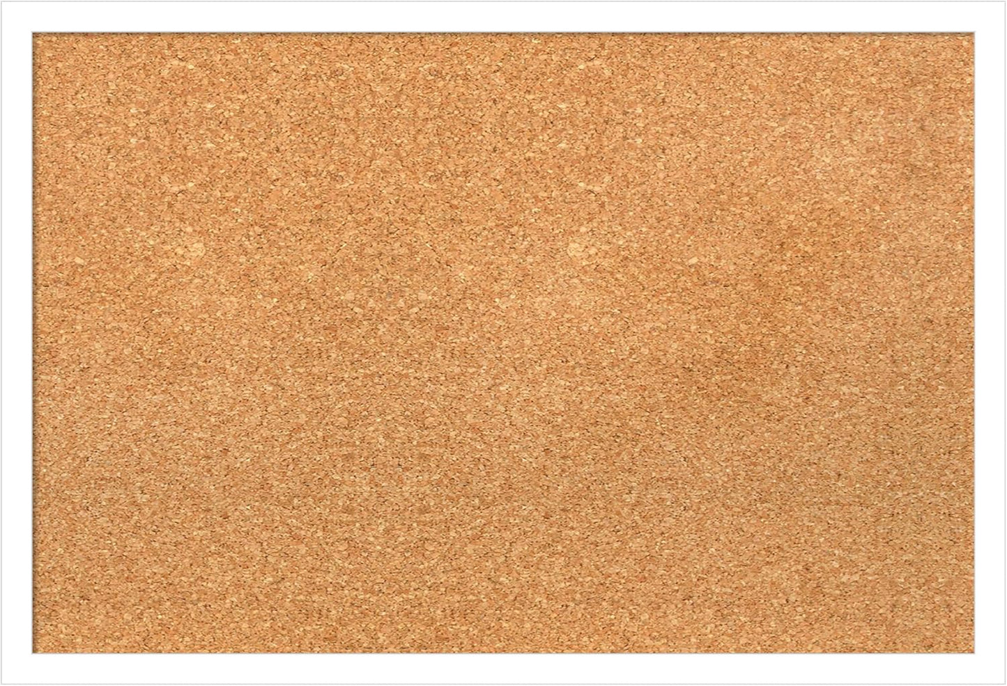 Amanti Art Natural Cork Board for Wall, 17x25 Vision Board with White Frame, Medium Corkboard Office Decor for Home Organization, Modern Corkboard Pinboard to Display Items for Home Organization in