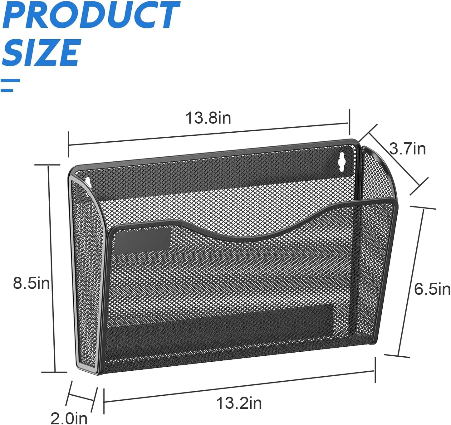 samstar 6 Pack Magnetic File Holder, Mesh Wall File Organizer File Pocket Mail Organizer Paper Folder Holder for Office/Home, No Drilling(Magnetic)