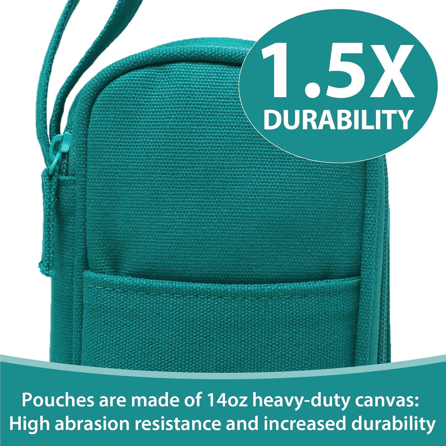 Pencil Case Pouch Box Bag School Supplies Girls Boys Kids, Cute Preppy Stuff Large Big Capacity Aesthetic Pen Organizer, Back to College Stationary, Dark Cyan, Heavy Duty Canvas, 1800ml