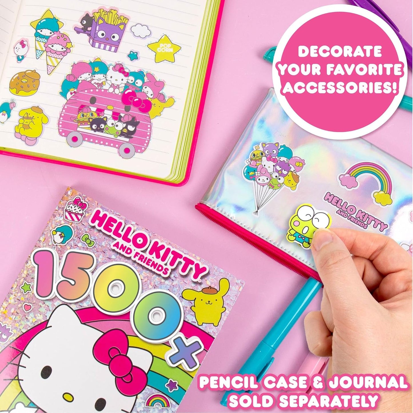 Sanrio Hello Kitty and Friends 1500+ Super Cute Kawaii Stickers, Hello Kitty Chococat My Melody Keroppi Badtz-Maru Pompompurin, Cute Gifts for Kids Teens Girls Adults