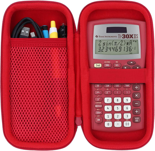 Hard Carry Case Compatible with Texas Instruments TI-30XIIS TI-30XS TI-30Xa TI-36X Pro Scientific Calculator (Red Case Only)
