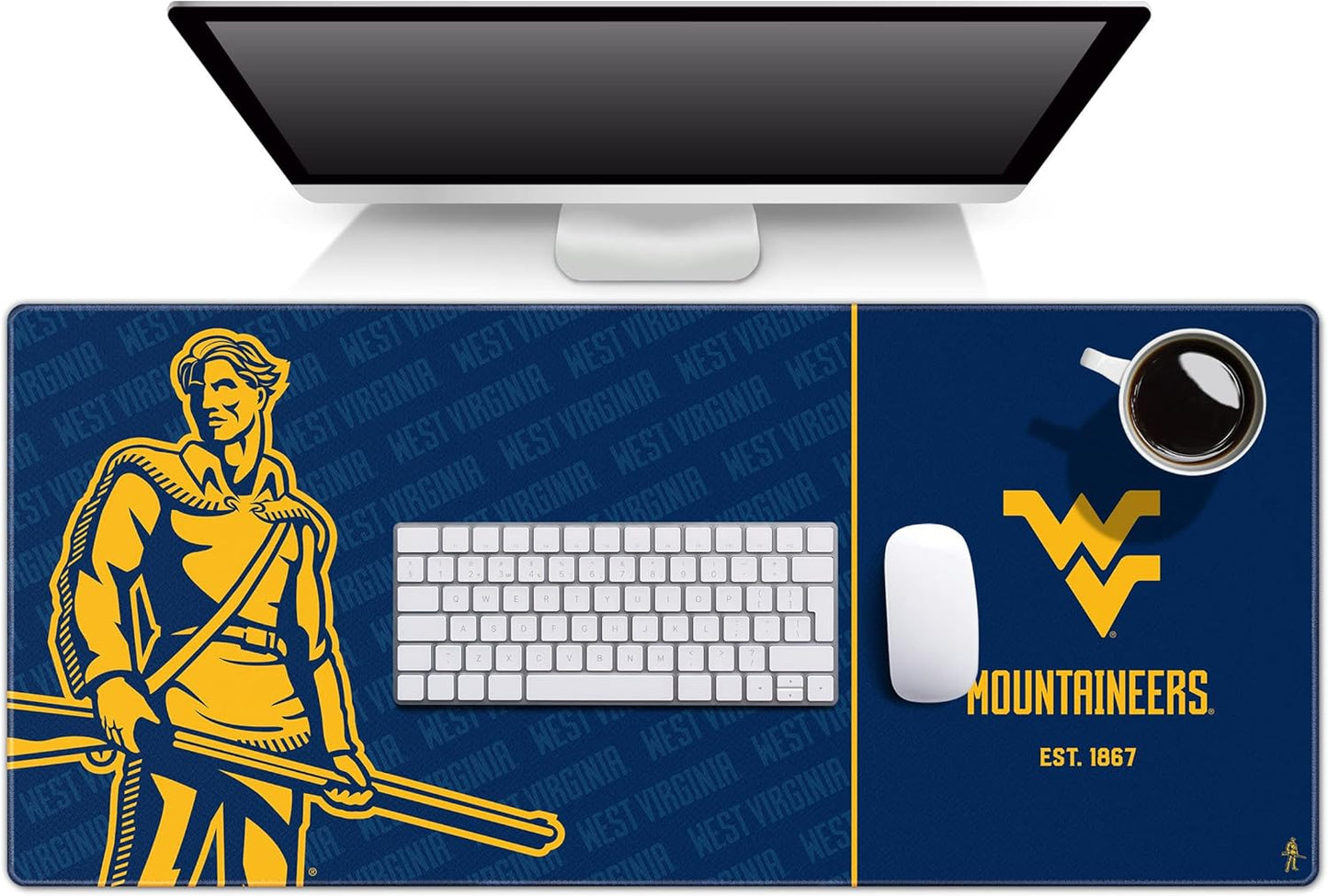 YouTheFan NCAA West Virginia Mountaineers Logo Series Desk Pad