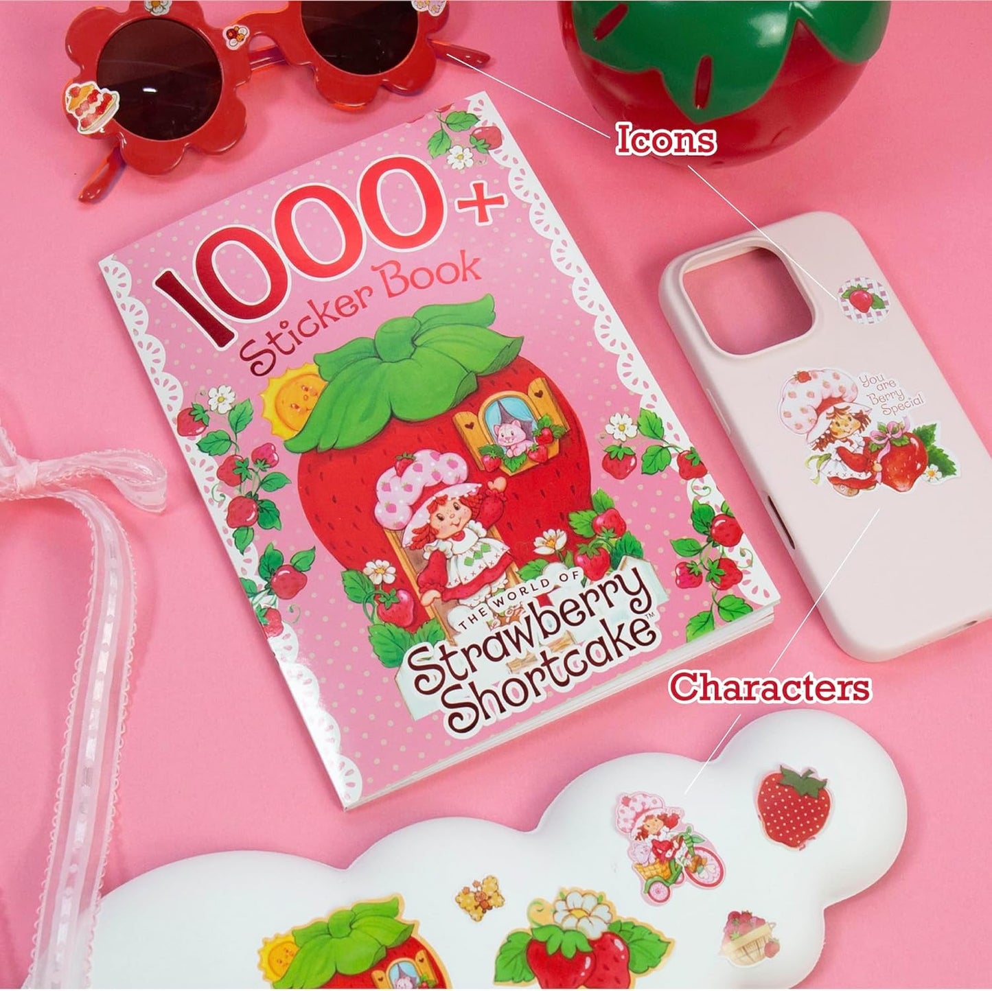Horizon Group USA Strawberry Shortcake 1,000+ Sticker Book, Cute Stickers for Kids, Scrapbooking, Planning, Journaling, Water Bottles, Letter Stickers, and Gifts for 7-Year-Old Girls.