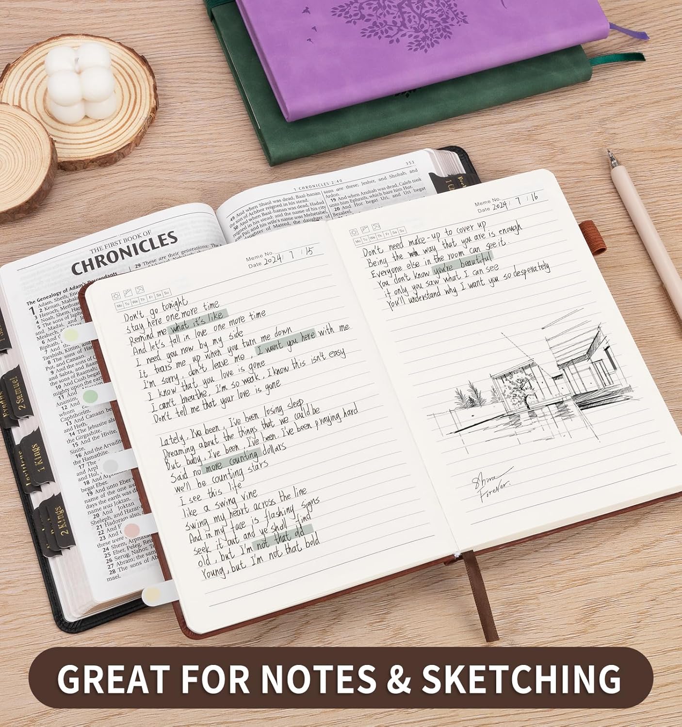 Lined Journal Notebook for Women Men, A4 Hardcover Leather Journals for Writing, 200 Pages Thick Paper, Daily Journal Notebook for Work, School, Note Taking, Business, Travel, College Ruled