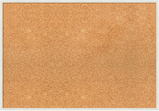 Amanti Art Natural Cork Board for Wall, 19x27 Vision Board with White Frame, Medium Corkboard Office Decor for Home Organization, Modern Corkboard Pinboard to Display Items for Home Organization in