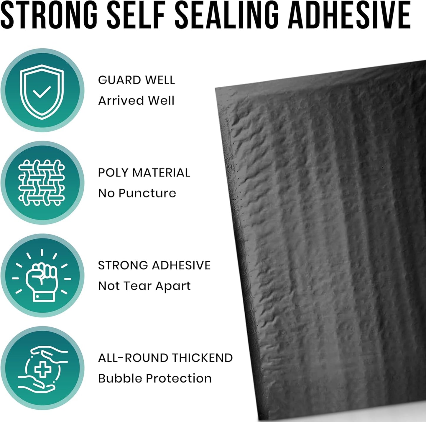 Levex - #2 8.5" x 12" [10 Pack] Black Poly Bubble Mailers, Padded Envelope Mailers, Packing Envelope & Mailing Bags for Shipping