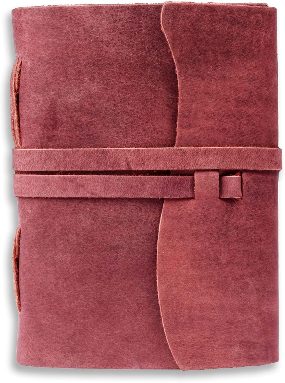 LEATHER VILLAGE Leather Bound Journal - Fuchsia, 8"X6", 220 Pages - Vintage Blank Paper Diary for Writing, Drawing, Sketchbook, and Travel Notebook - Ideal for Women and Men