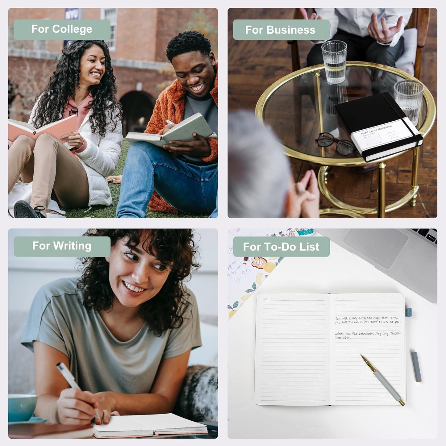 CAGIE Lined Journal Notebook for Women Men 320 Pages 100 Gsm Paper Thick Journaling Notebooks A5 Leather Journals for Writing Hardcover Journal Supplies for Work Note Taking Diary, 5.7x8.3 In, Green