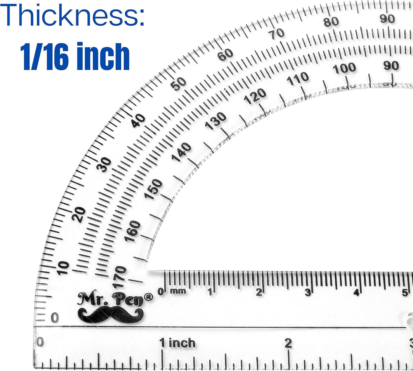 Mr. Pen Protractor, 6 Inches Protractor, Pack of 3