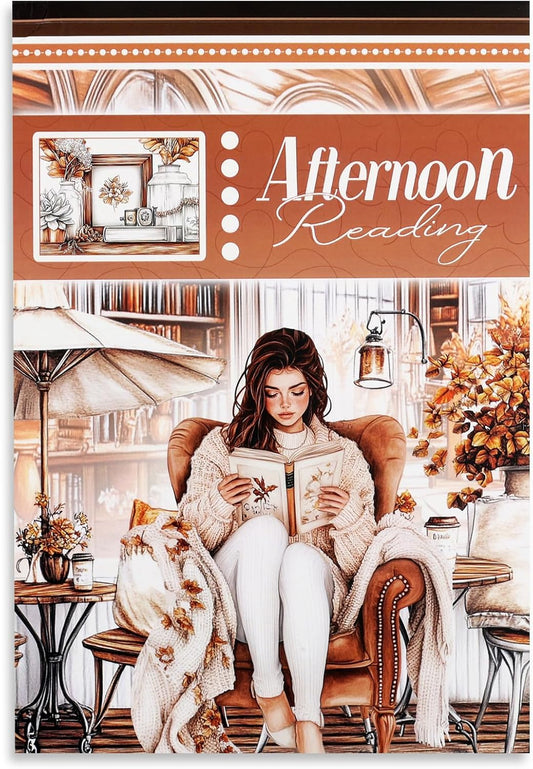 A5 Size Journaling Stickers -200 Pre-Cut Washi Stickers for Junk Journal & Scrapbooking Transparent Reading Girls Journal Sticker