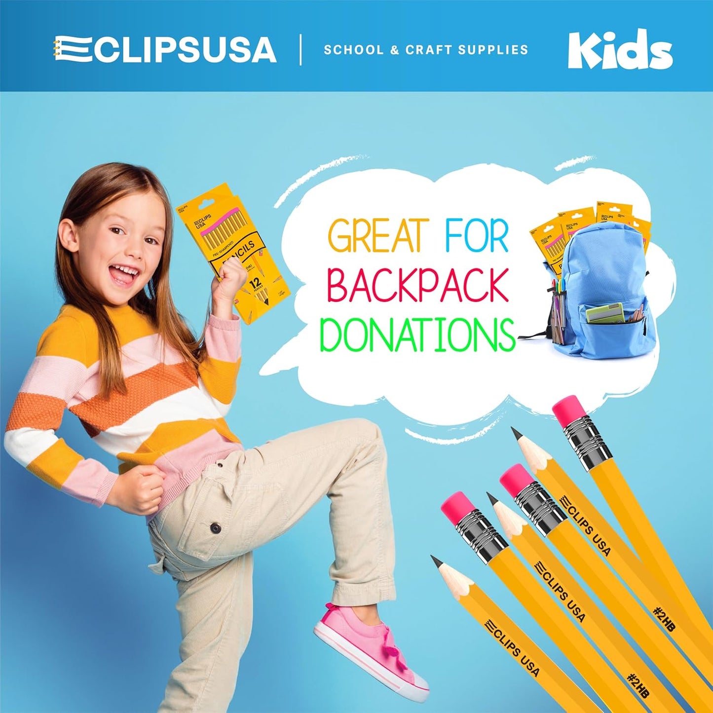 E-CLIPS USA Pencils Bulk, Pencils #2 (24 Boxes), Number 2 pencil, Pre-Sharpened Pencil Bulk, School Supplies Bulk, Office Supplies Bulk, Box May Vary, 12 Pencil Per Box (24 Boxes)